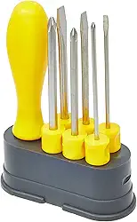 Tramontina 41110506 Jogo de Chaves de Fenda com Pontas Intercambiáveis, Conjunto de 6 Peças, Amarelo