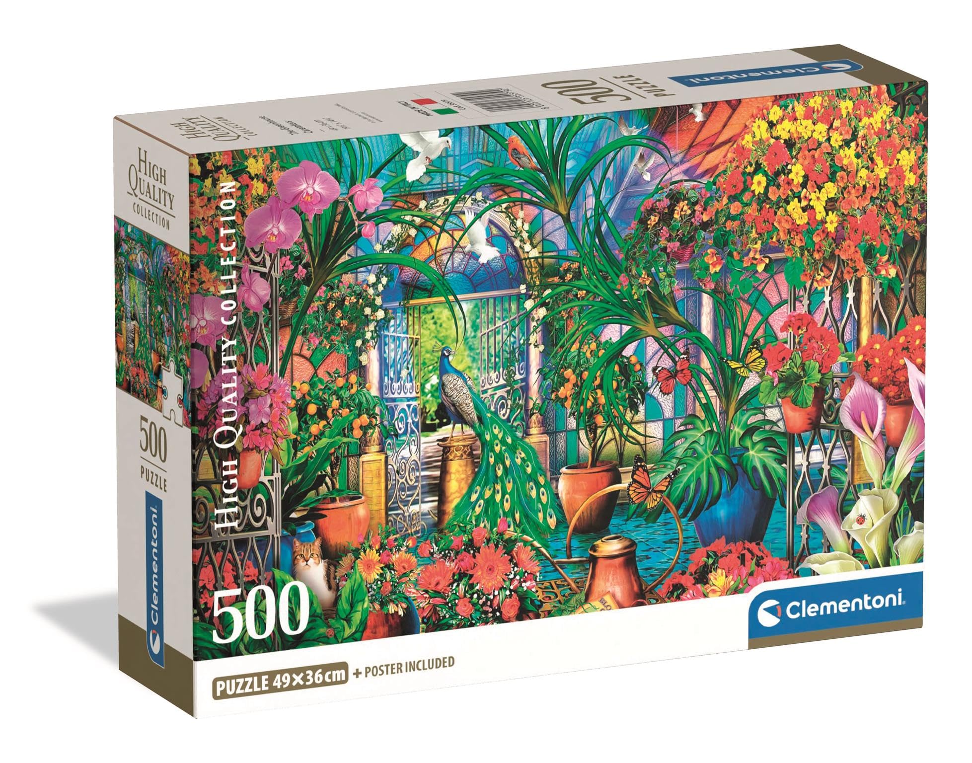 Clementoni Puzzle 500 pieces, Collection, The Greenhouse Caretakers, Compact box, Puzzle for Adults, 14-99 Years, Made in Italy, 35579