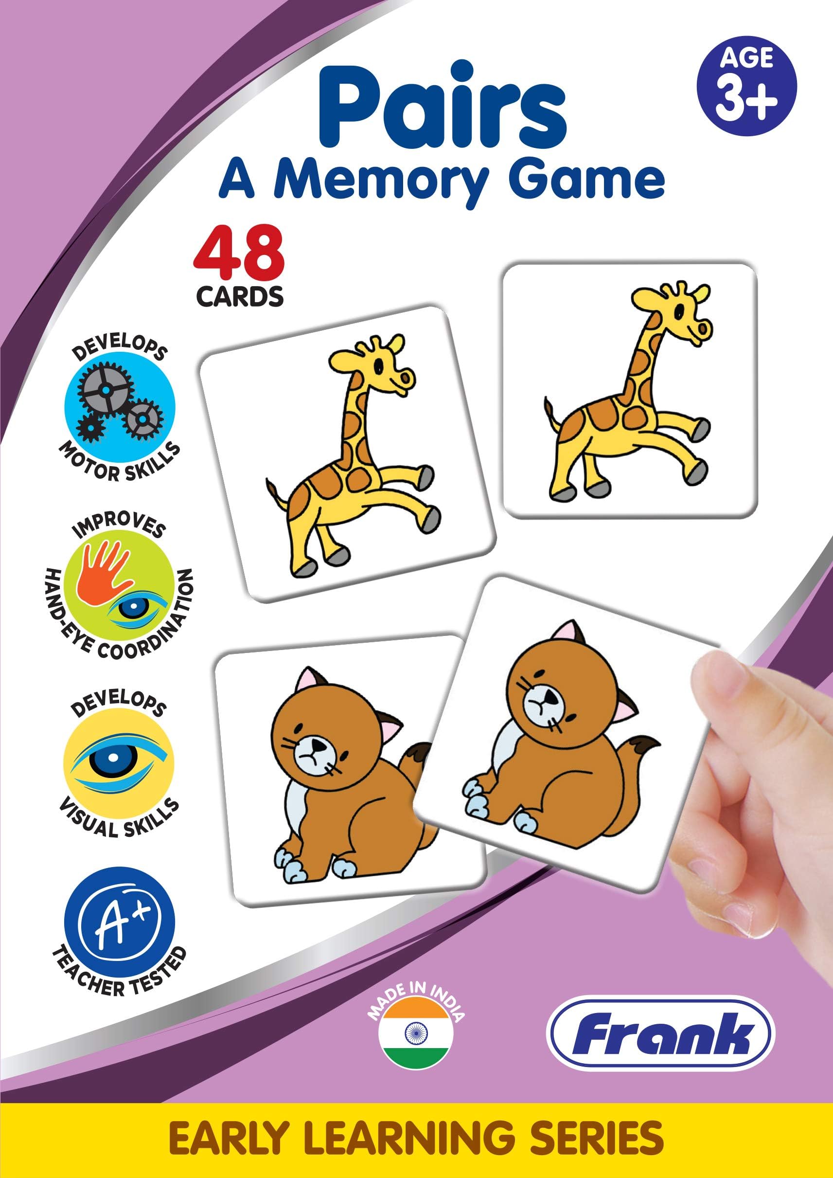 Frank Pairs, A Memory Game -48 Cards- Early Learner Matching Picture Card Game with Images for Kids 3 Years and Above - Educational Toys and Games - 10331