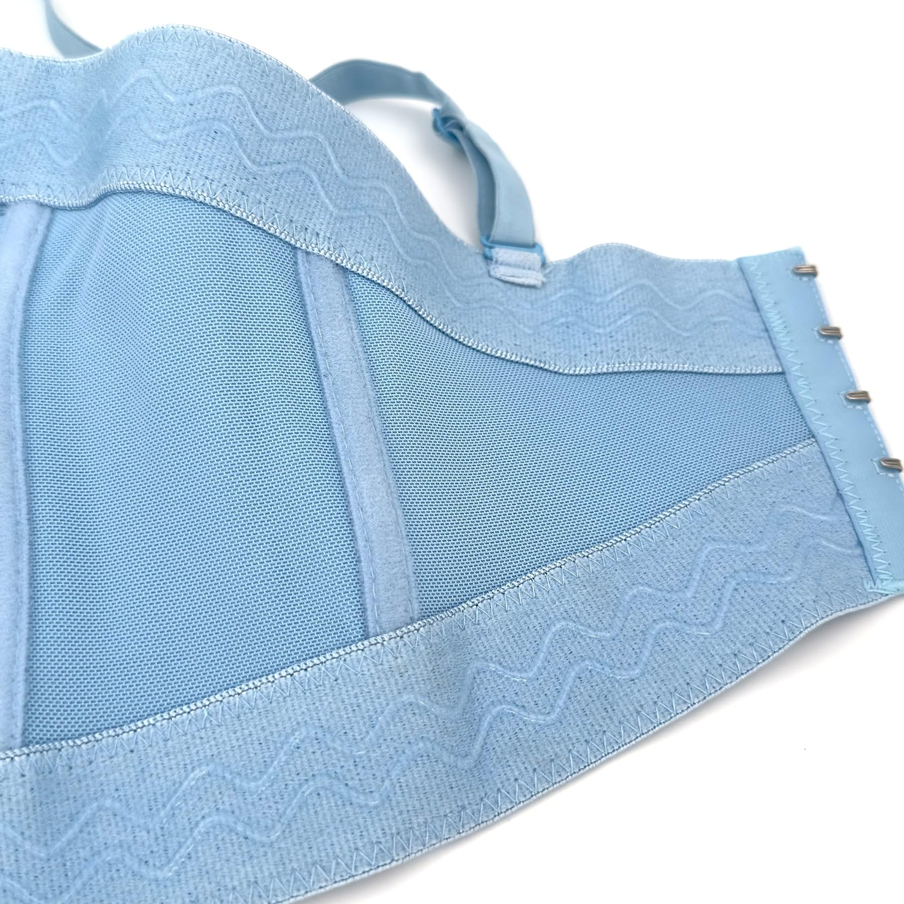 ELLACCI Sexy Bustier mit Perlen und Strasssteinen, bauchfreies Top, Push-Up-Korsett-Top mit abnehmbaren Trägern, Blau