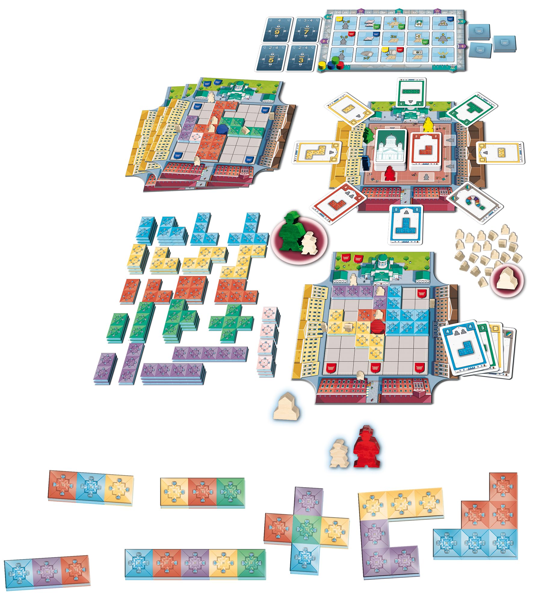 Queen Games 10843 Scandinavian Big Box | kolekcja gier planszowych: Copenhagen & Helsinki | gra strategiczna i rodzinna dla 2-5 osób