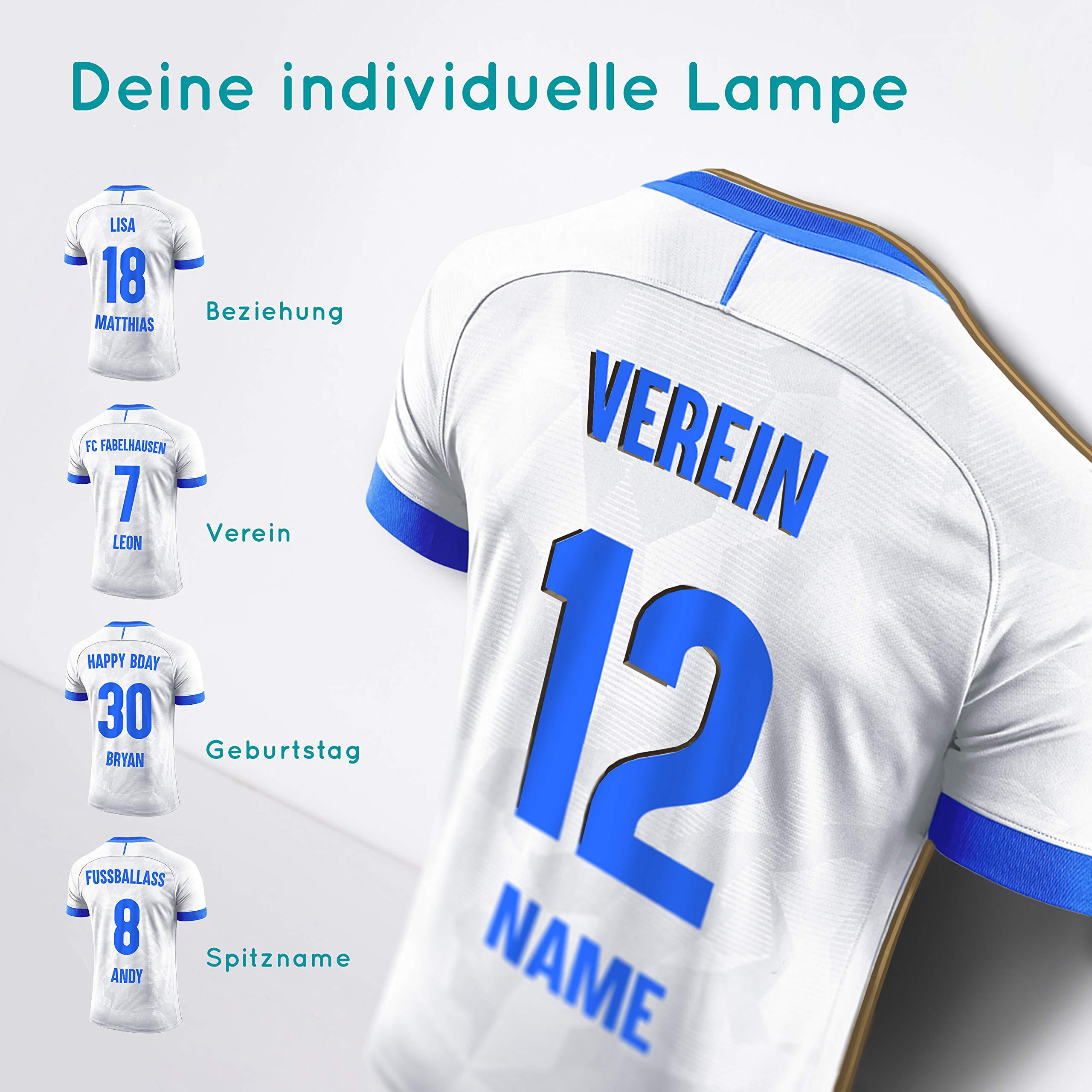 Elbeffekt Trikotlampe für Duisburg Fans aus Holz - personalisierbares Geschenk - schenke dein individuellen Duisburg Fanartikel aus Echtholz