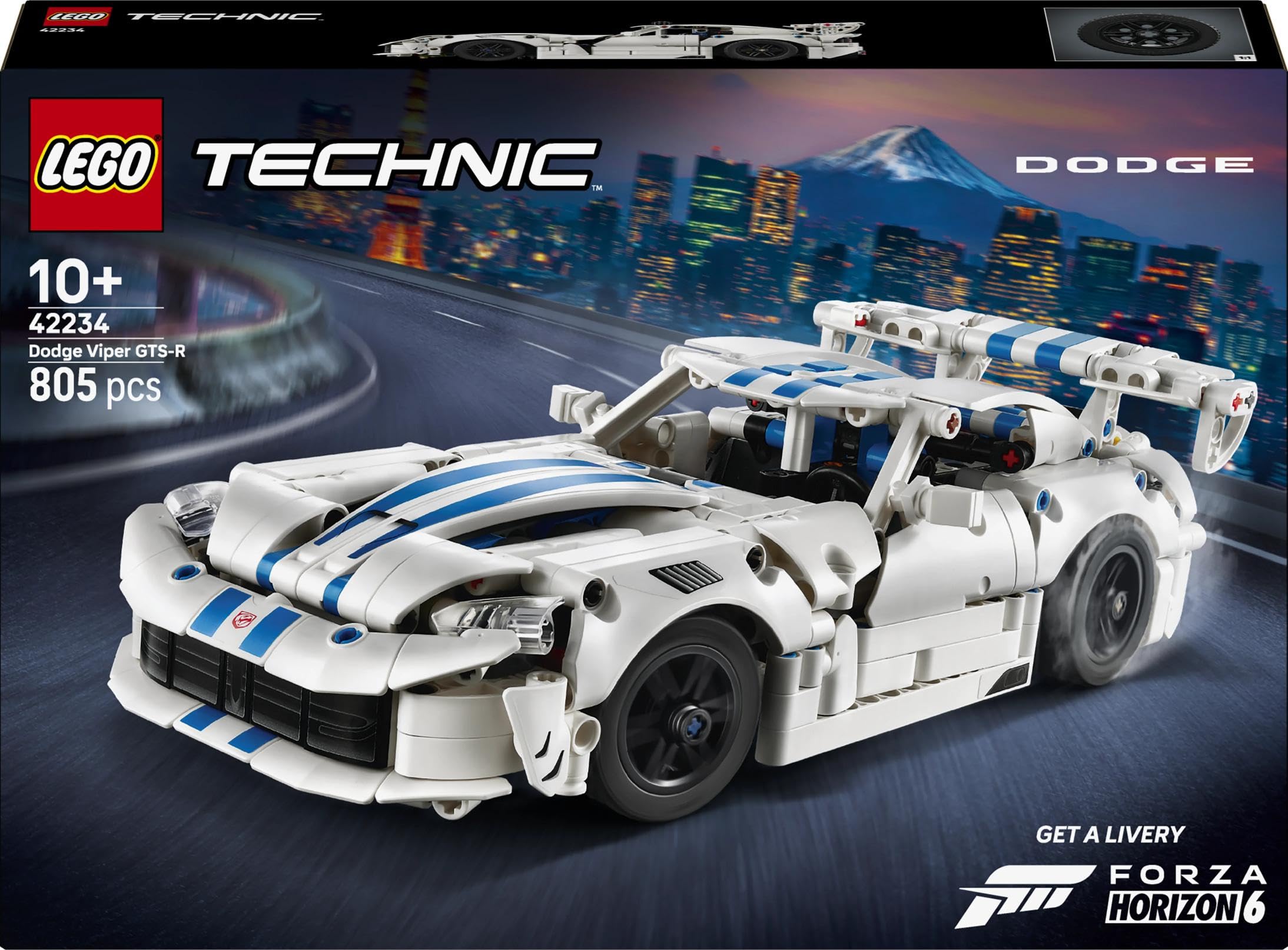 LEGO Technic Auto Sportiva Dodge Viper GTS-R - Modello di Macchina Giocattolo con Motore V10, Sterzo e Differenziale - Regalo per Gamer, Bambini e Fan degli Sport Motoristici da 10 Anni in su - 42234