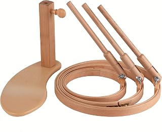 Elbesee Seat Frame with Wooden Base & 6"+8"+10" Embroidery Hoops Set - Hands-Free Comfort, Made in Great Britain