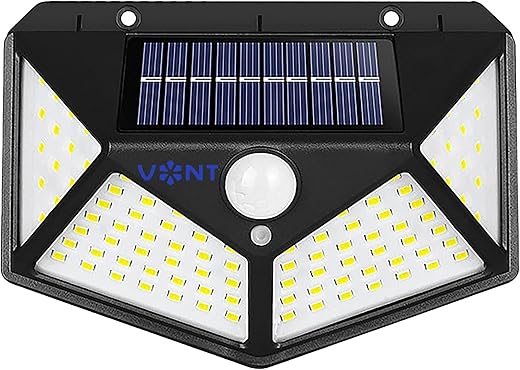 VONT Bright Outdoor Solar Lights with Motion Sensor Solar Powered Wireless Waterproof Night Spotlight for Outdoor/Garden Wall, Solar Lights for Home