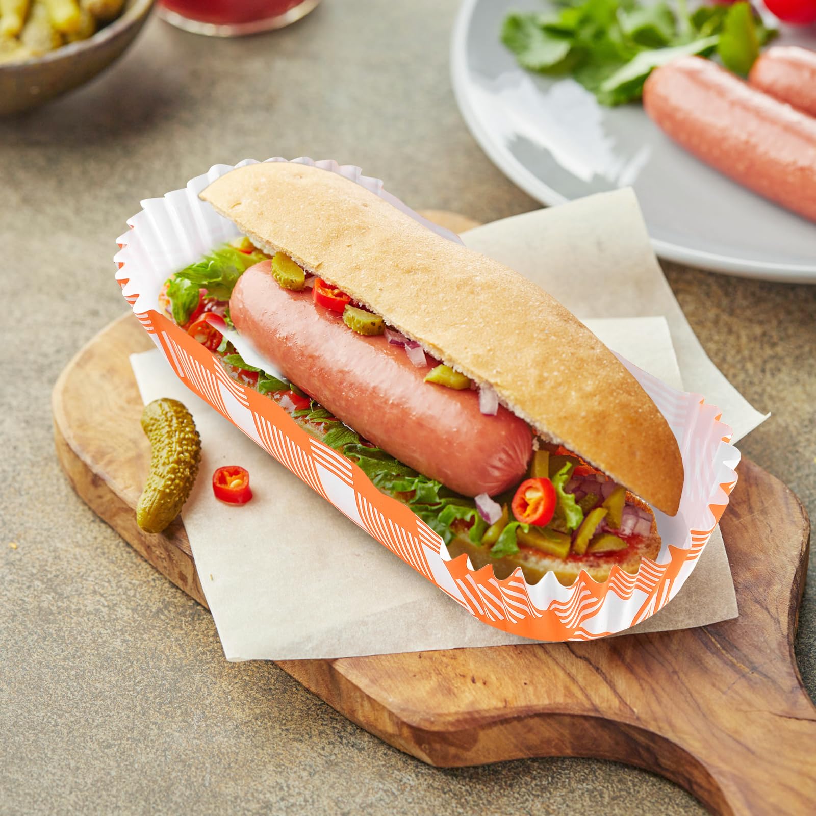 Snapklik.com : Ocmoiy Paper Hot Dog Trays Disposable