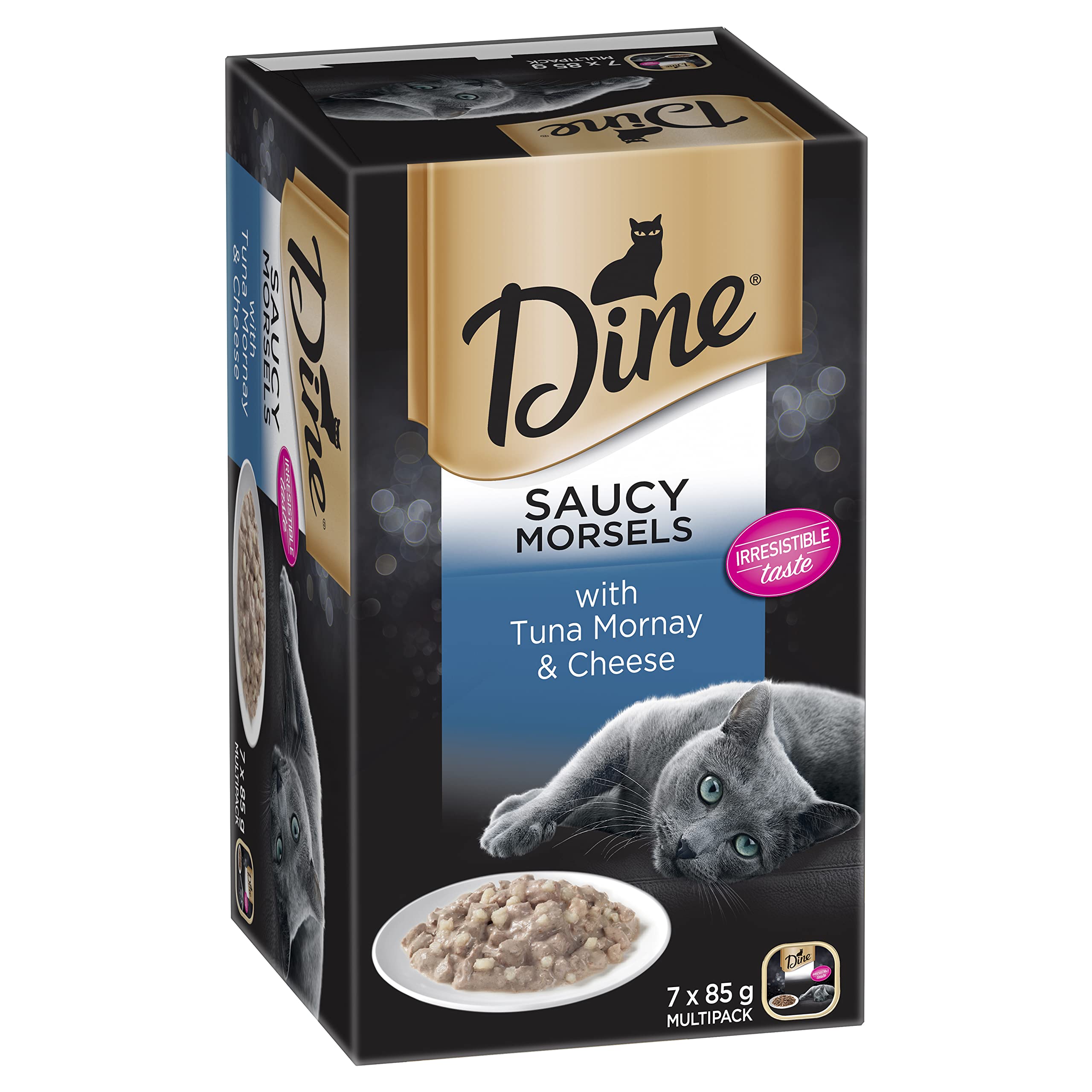 DINE Classic Collection Saucy Morsels with Tuna Mornay & Cheese, Wet Cat Food, 85g (Pack of 42)