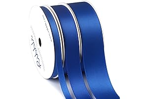 Ribbli 3 Rolls Double Faced Solid Satin Royal Blue Craft Ribbon