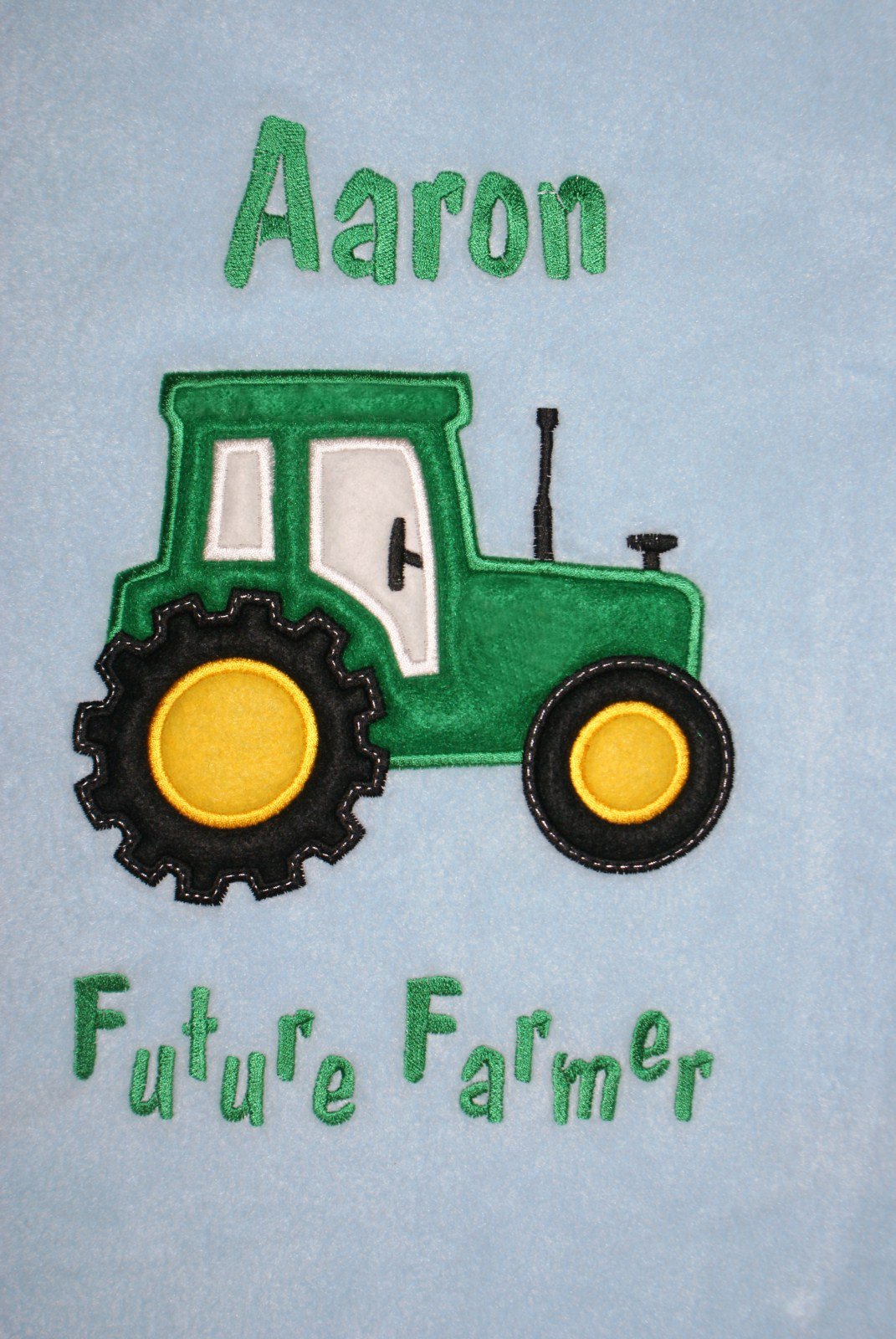Oh Sew Simple Future Farmer Personalised Applique Super Soft Fleece Blanket - Choice of 7 blanket colours at customisation point
