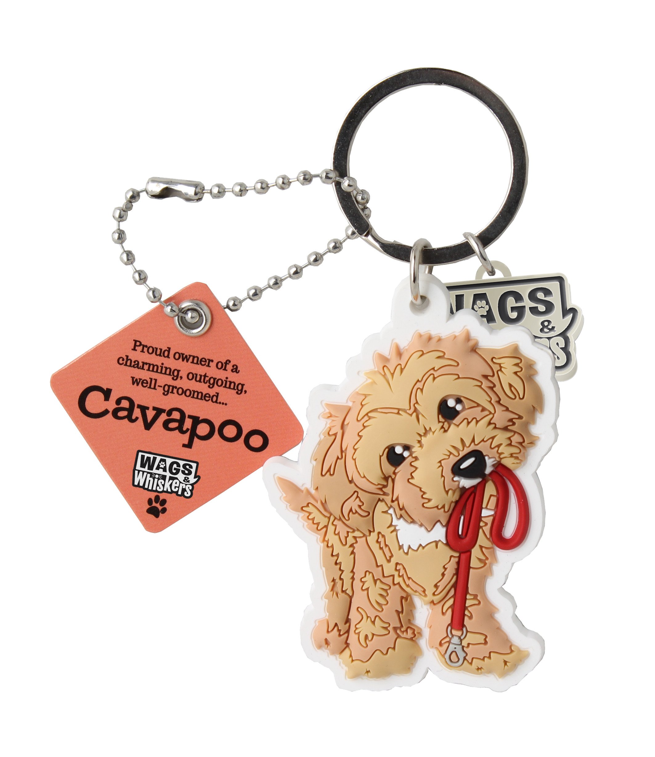 Wags and Whiskers Cavapoo Key Chain with Keyring/Key Holder (886767110509)