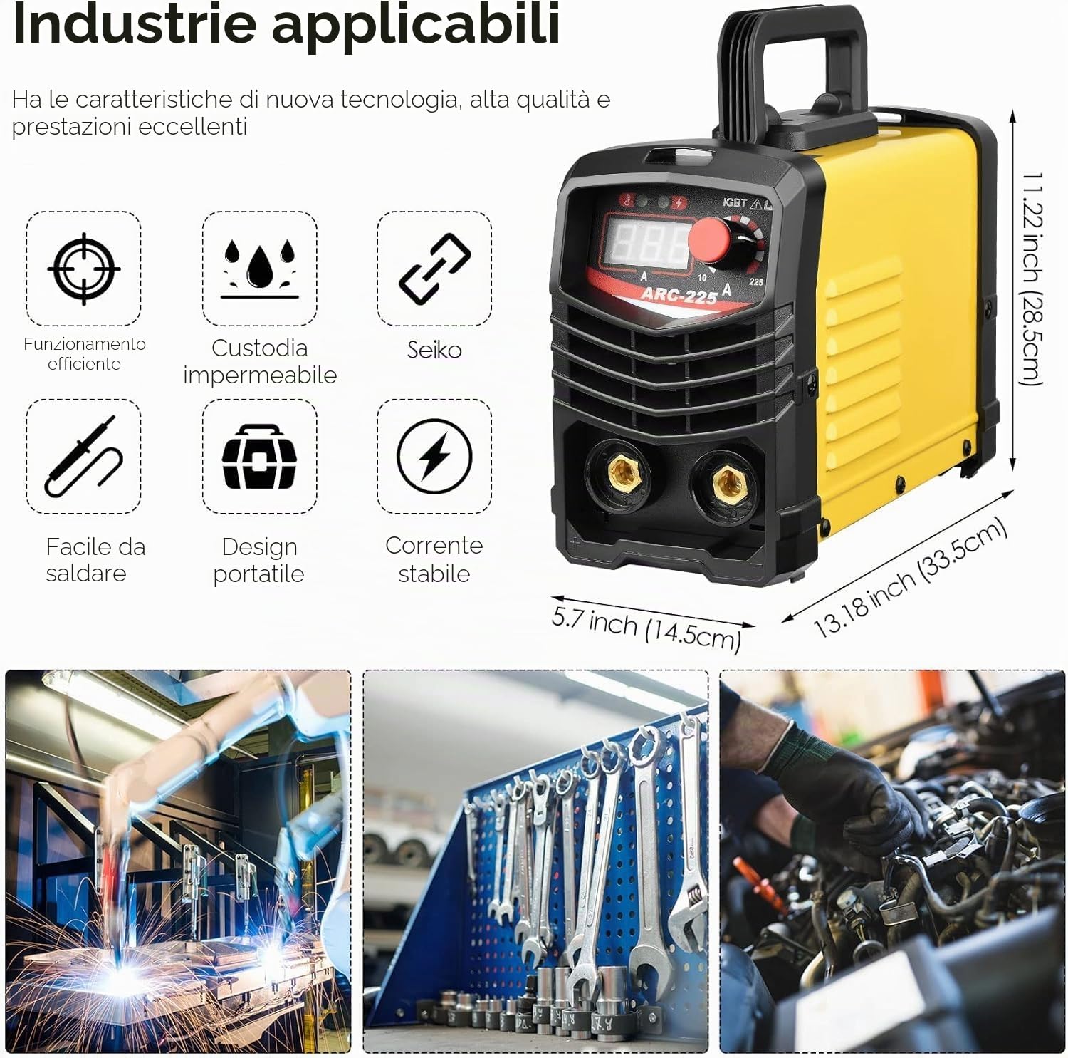 ARC Saldatore Inverter 225 A 220 V stazione di saldatura I IGBT Poste Saldatore Inverter elettrico portatile saldatore con display digitale LCD morsetto di messa a terra