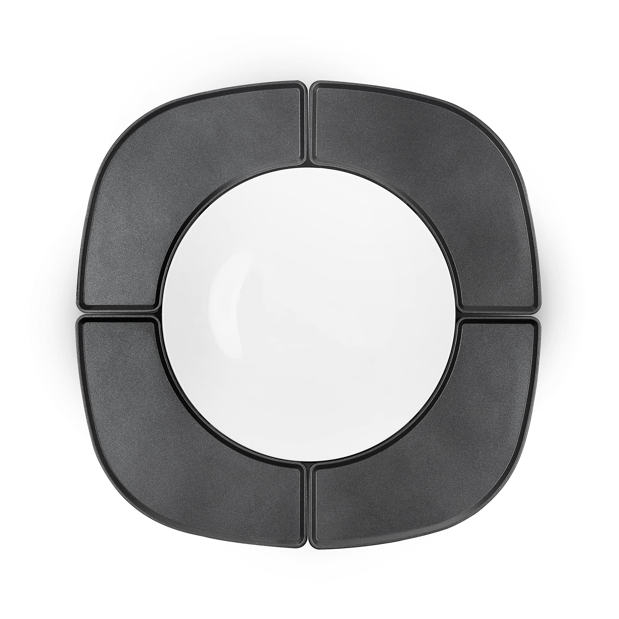 Grill stołowy Princess 103070 Dinner4All Circle - cztery oddzielne płyty do grillowania - jednostka centralna z glinianym talerzem do serwowania - moc 4 x 250 Watt