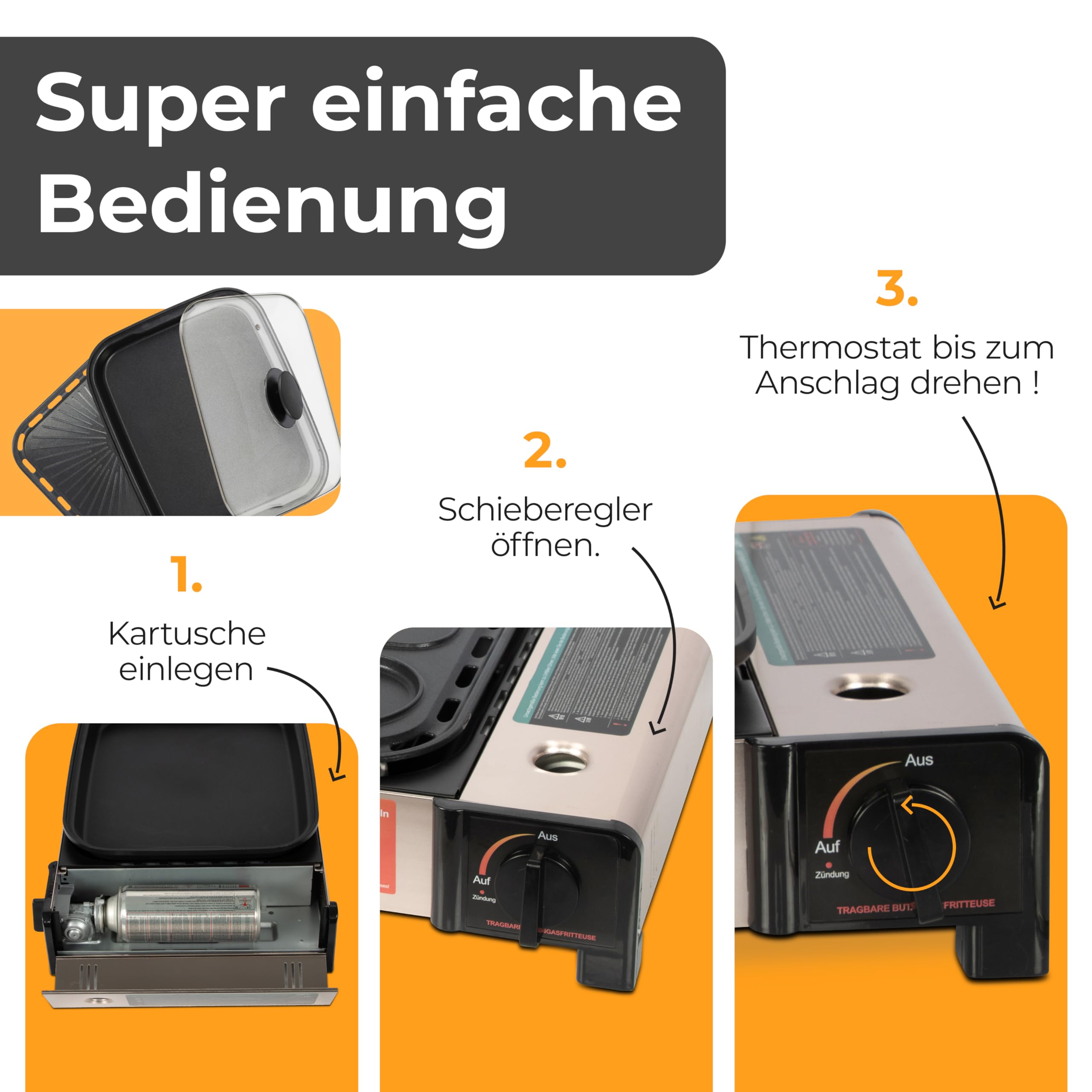 ZMC 2-in-1 tragbarer Gaskocher Gasgrill Klein inkl. Zubehör, mit 8X Gaskartuschen, Campingkocher, mit Grillplatte Grillrost, Tischgrill mit Tragekoffer, 3,8kg, Piezo-Zündung, für Outdoor, Balkon