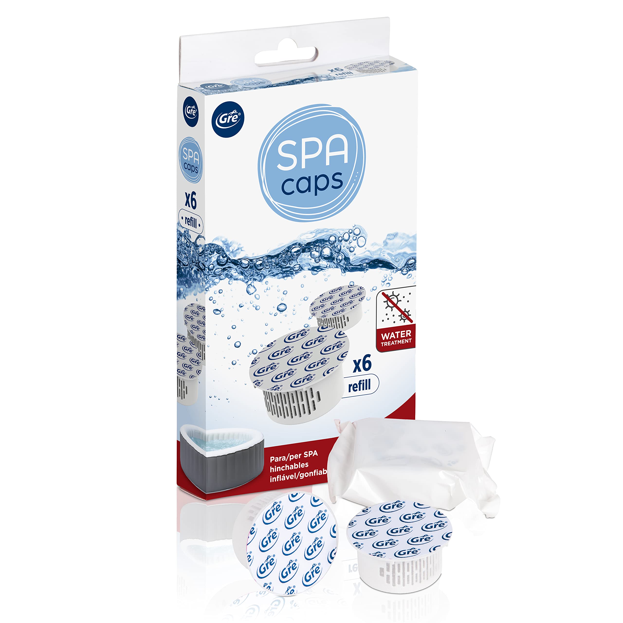 Gre SPACAPS Refill – Capsules pour SPACAPS Dosing System, Lot de 6 unités