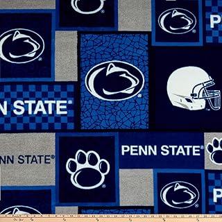 Sykel Enterprises NCAA Penn State Patch Fleece Multi, Fabric by the Yard