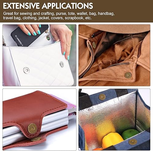 Miniatura 7 de Sopnom 20 juegos de botones magnéticos de 0.71 pulgadas con herramienta de instalación, broches redondos magnéticos, kit de botones para