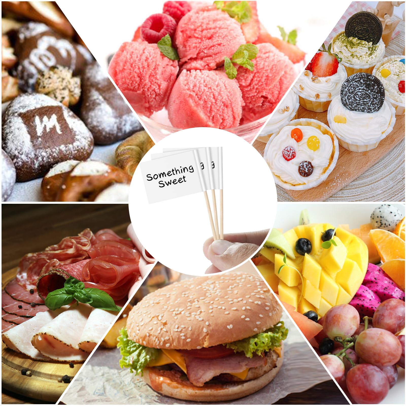 200 Bandierine Scrivibili Per Torte E Cocktail - Con Stuzzicadenti