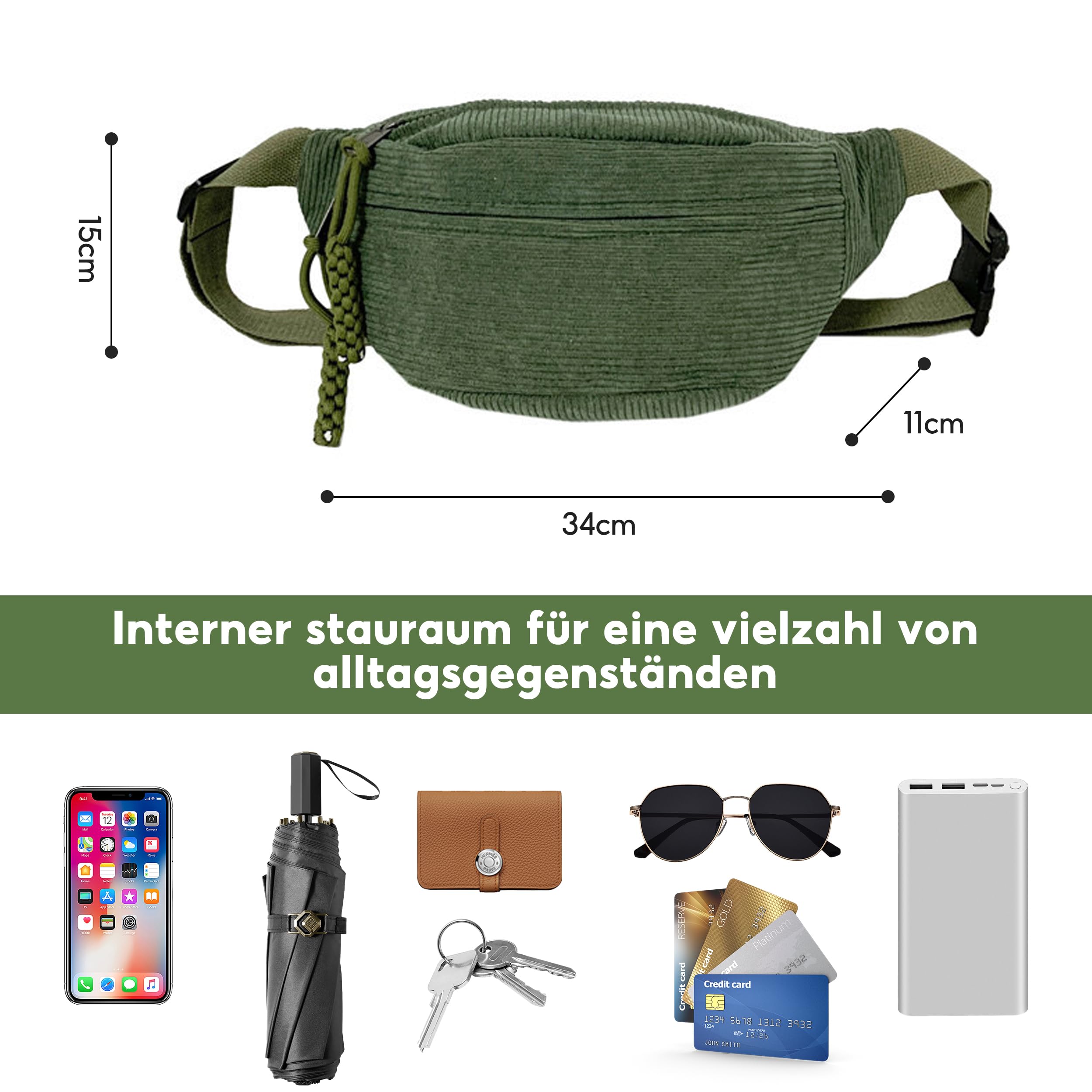 Damska nerka ze sznurka, torba na ramię damska 34 × 15 cm, torebka na pasek, torebka biodrowa, damska mała, z paskiem na ramię, regulowana, stylowa i praktyczna torba na brzuch na luźne wycieczki