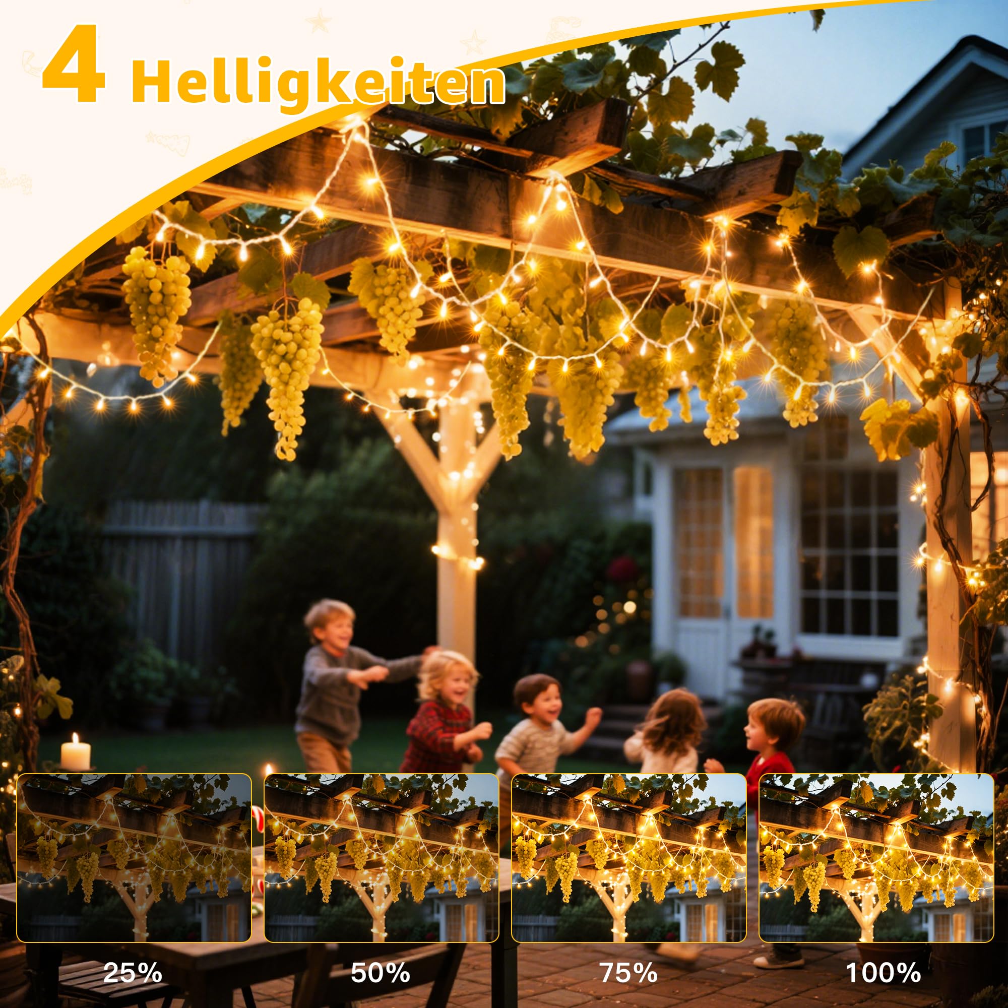 Ollny Catena Luminosa di Natale 800 LED 80m, Luci Stringa Fata luce Impermeabile con 8 modelli di illuminazione per Interno ed Esterno, Feste, Matrimoni, Albero y Giardino Decorazioni, Bianco Caldo