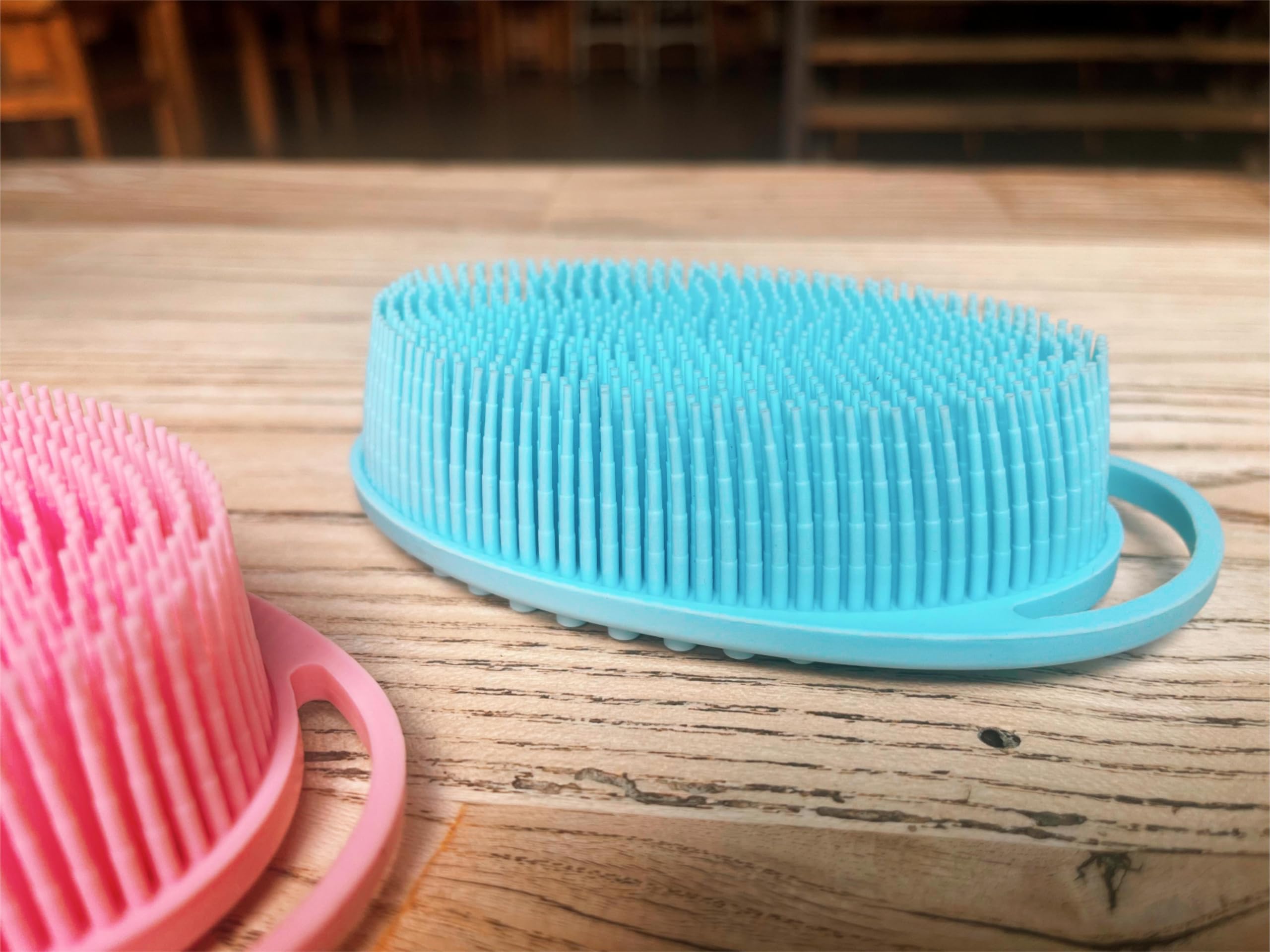 Cepillo sensorial premium para niños o autismo,Depurador corporal de silicona suave,Cepillos de terapia para sala sensorial,Cepillo de baño para ducha para mascotas (3 piezas (colgable-ovalado))