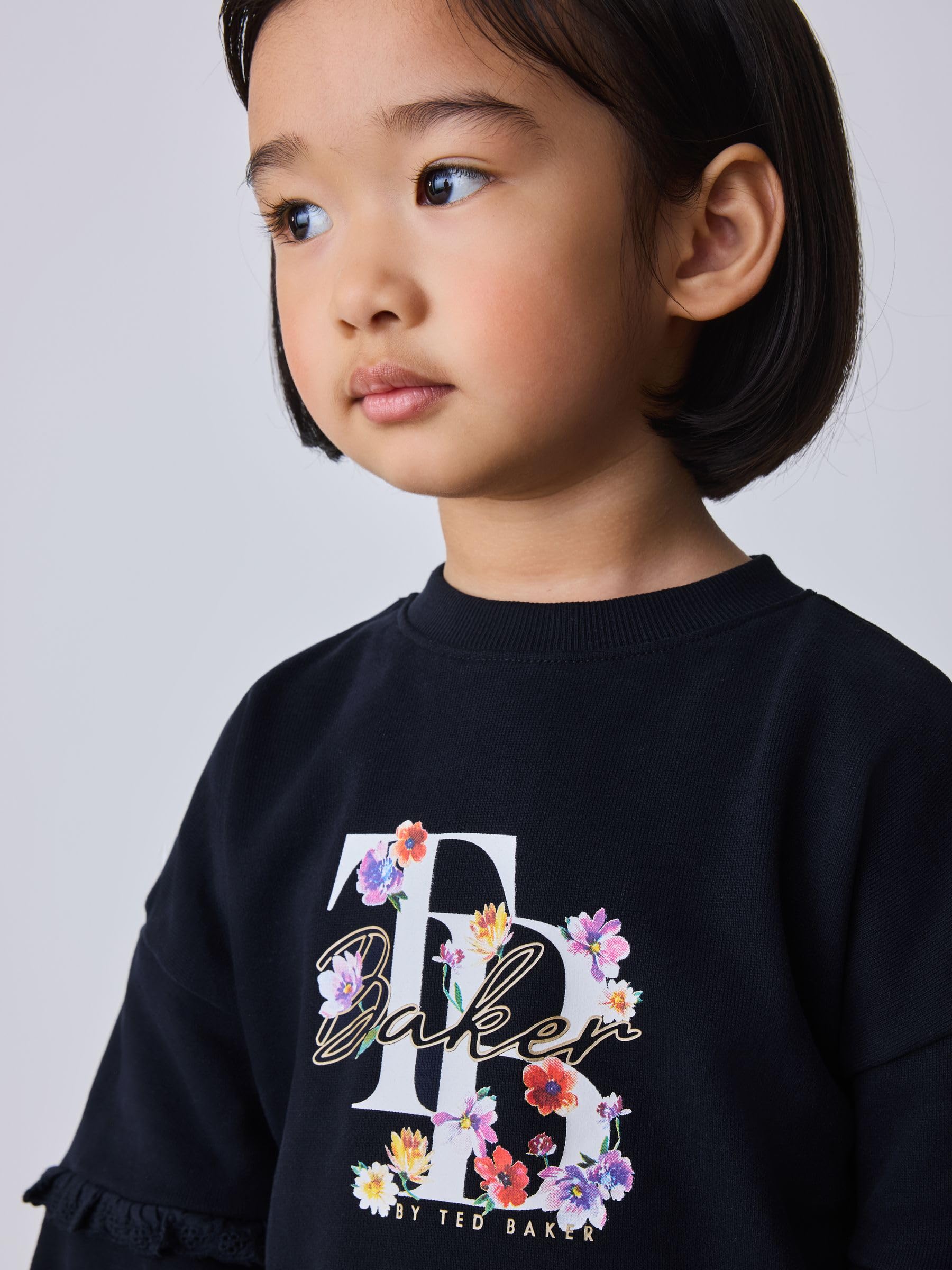 Bebés niña Conjunto de 2 piezas de sudadera y leggings acampanados con estampado floral