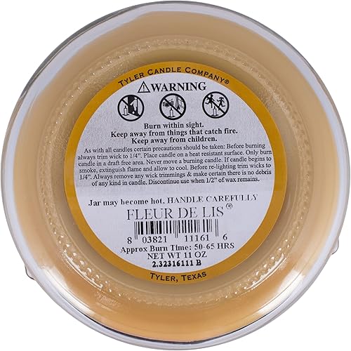 Miniatura 4 de Tyler Paquete de 2 velas aromáticas en tarro de aromaterapia de vidrio de 11 onzas blancas clásicas con 2 mechas, flor de lis
