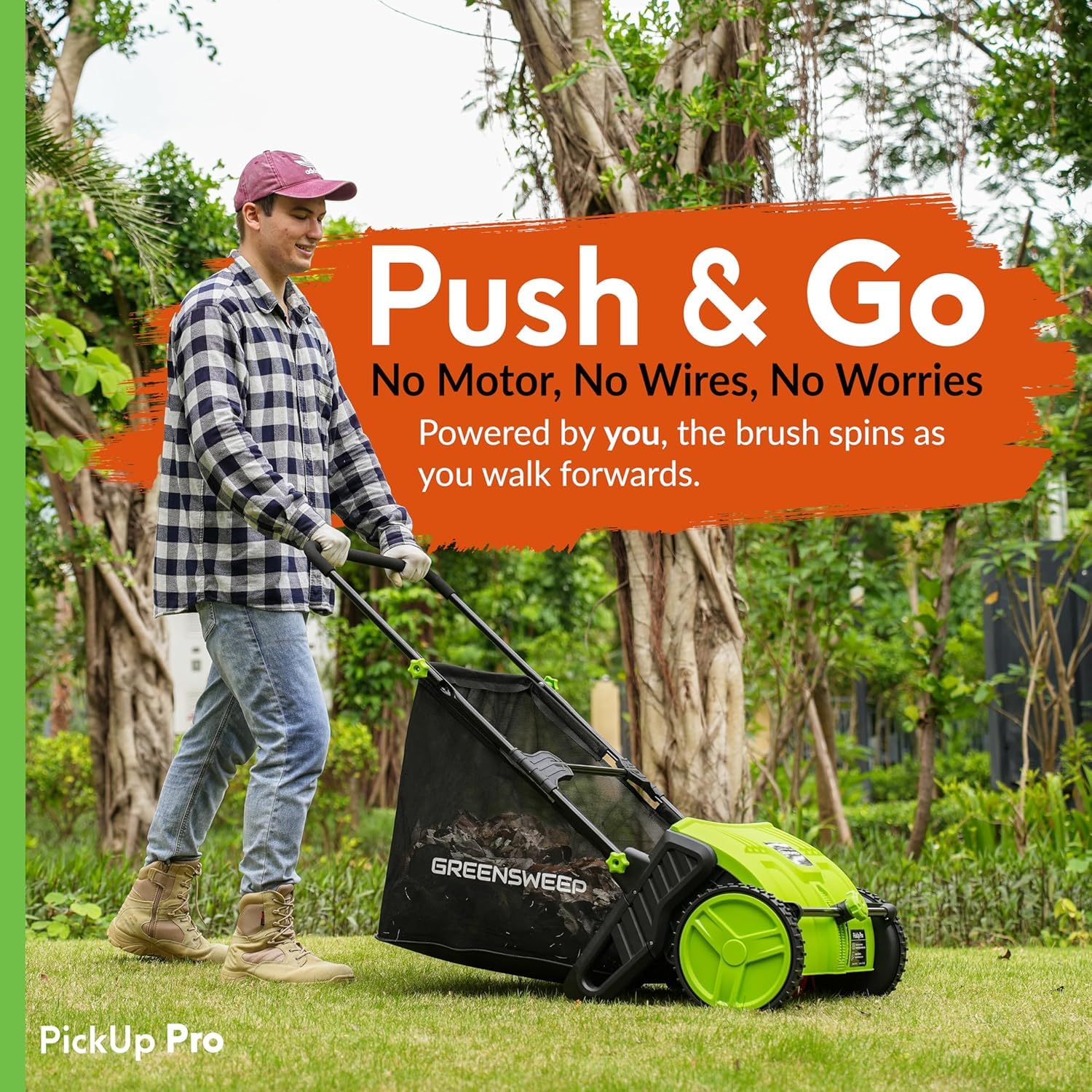 GreenSweep Pickup Pro V2 – Powerful Lawn Sweeper -2 GreenSweep Pickup Pro V2 – Powerful Lawn Sweeper -2