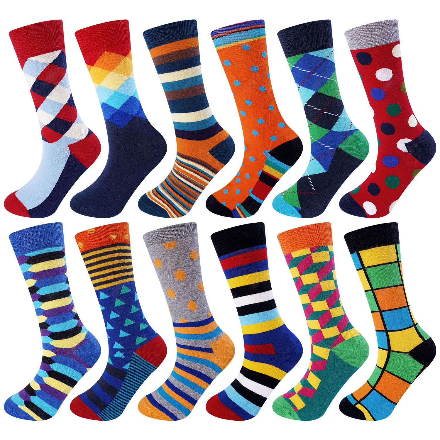 Calzini Uomo Fantasia Colorati HHX YONLEE | 6 Paia In Cotone, Taglia Unica 43-48, Divertenti E Casuals, Regalo Originale