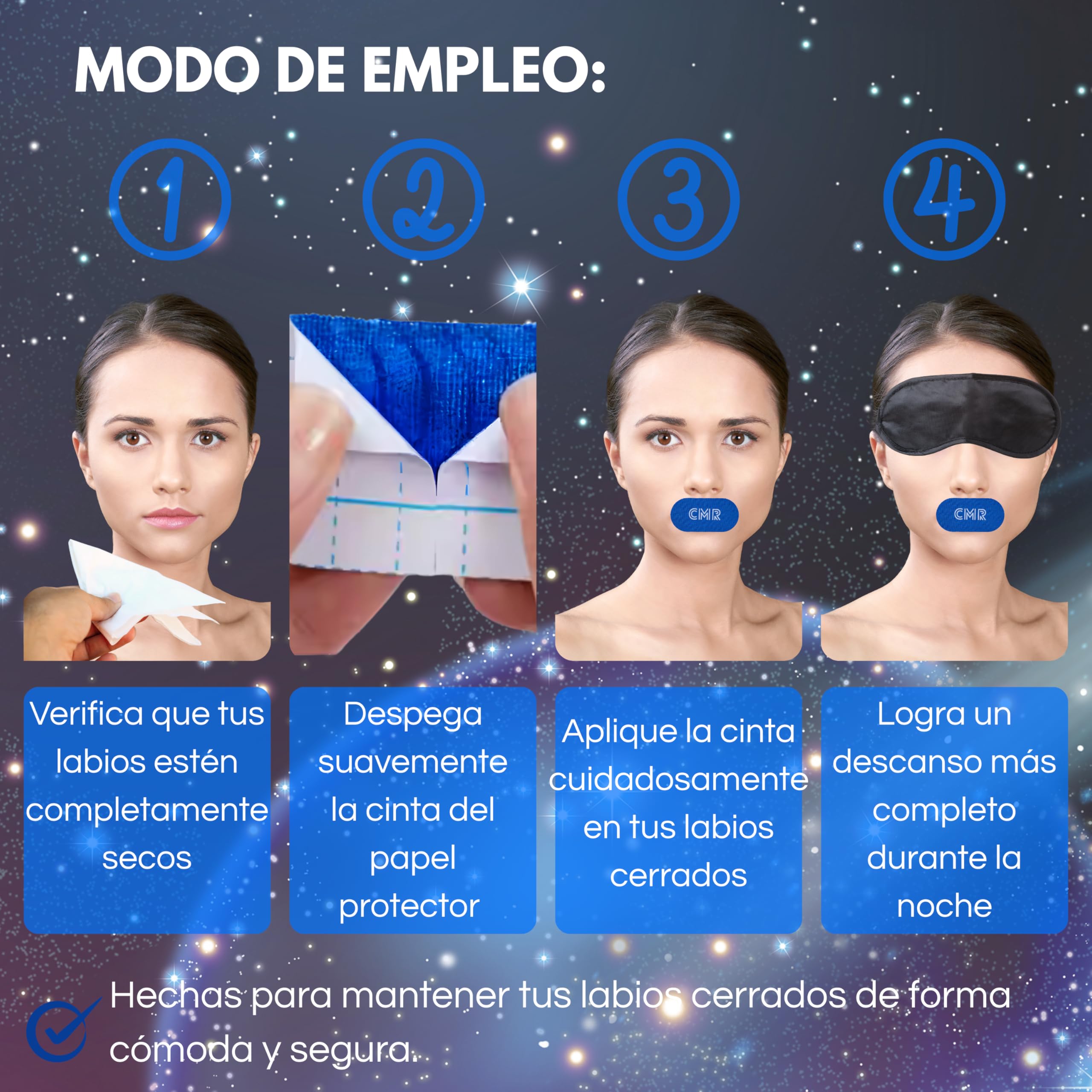 PACK PRO PREMIUM Pack de 60 Tiras Bucales Mouth tape para dormir. Antirronquidos para Dormir con la Boca Cerrada. Cinta Bucal Mejora la Respiración y Reduce los Ronquidos. Tiras Para Dejar de Roncar.