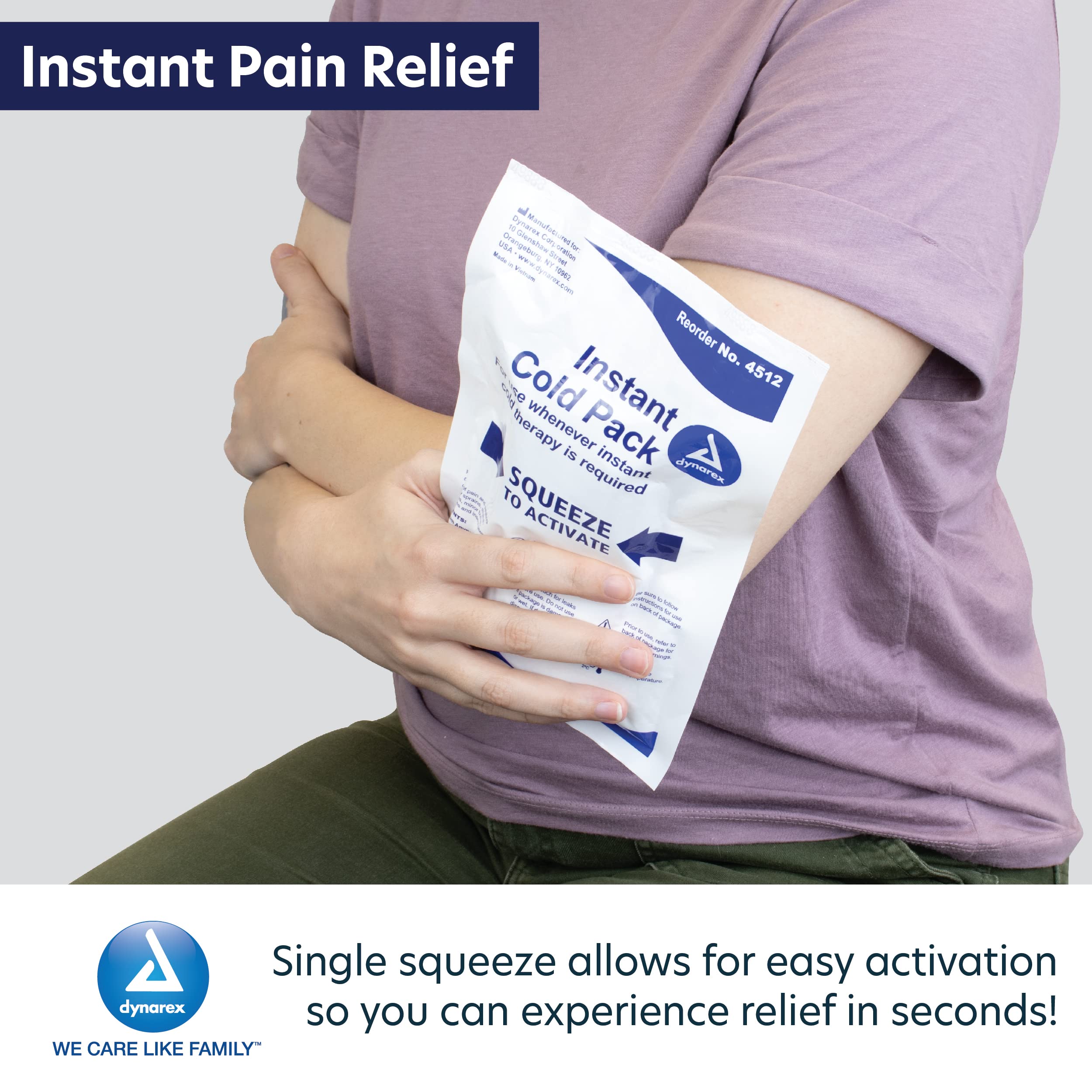 Dynarex Disposable Ice Packs for Injuries Instant Cold Packs for First Aid, Swelling, Sprains