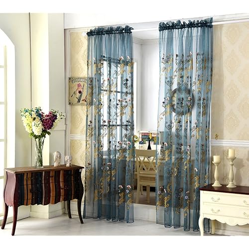 Colorful Sheer Curtain Panels Amazon Com