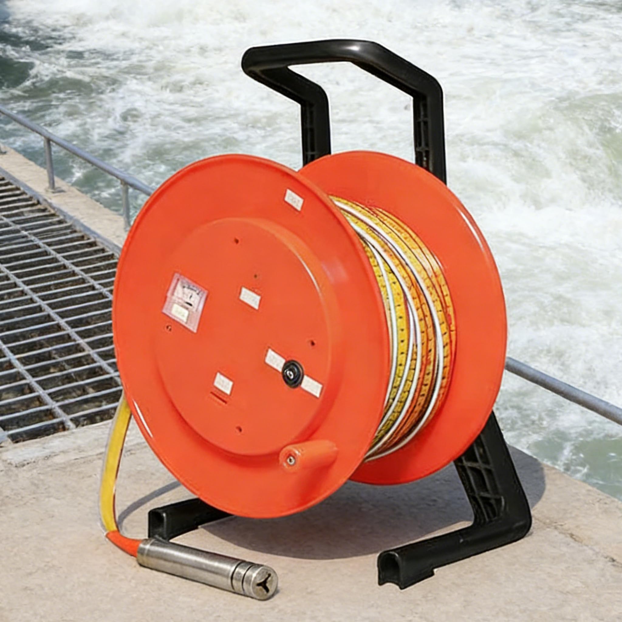Misuratore di profondità dell'acqua, 10-300 m, con sonda in acciaio inox e batteria, sensore portatile per la misurazione delle acque sotterranee, pozzi, serbatoi, tubi