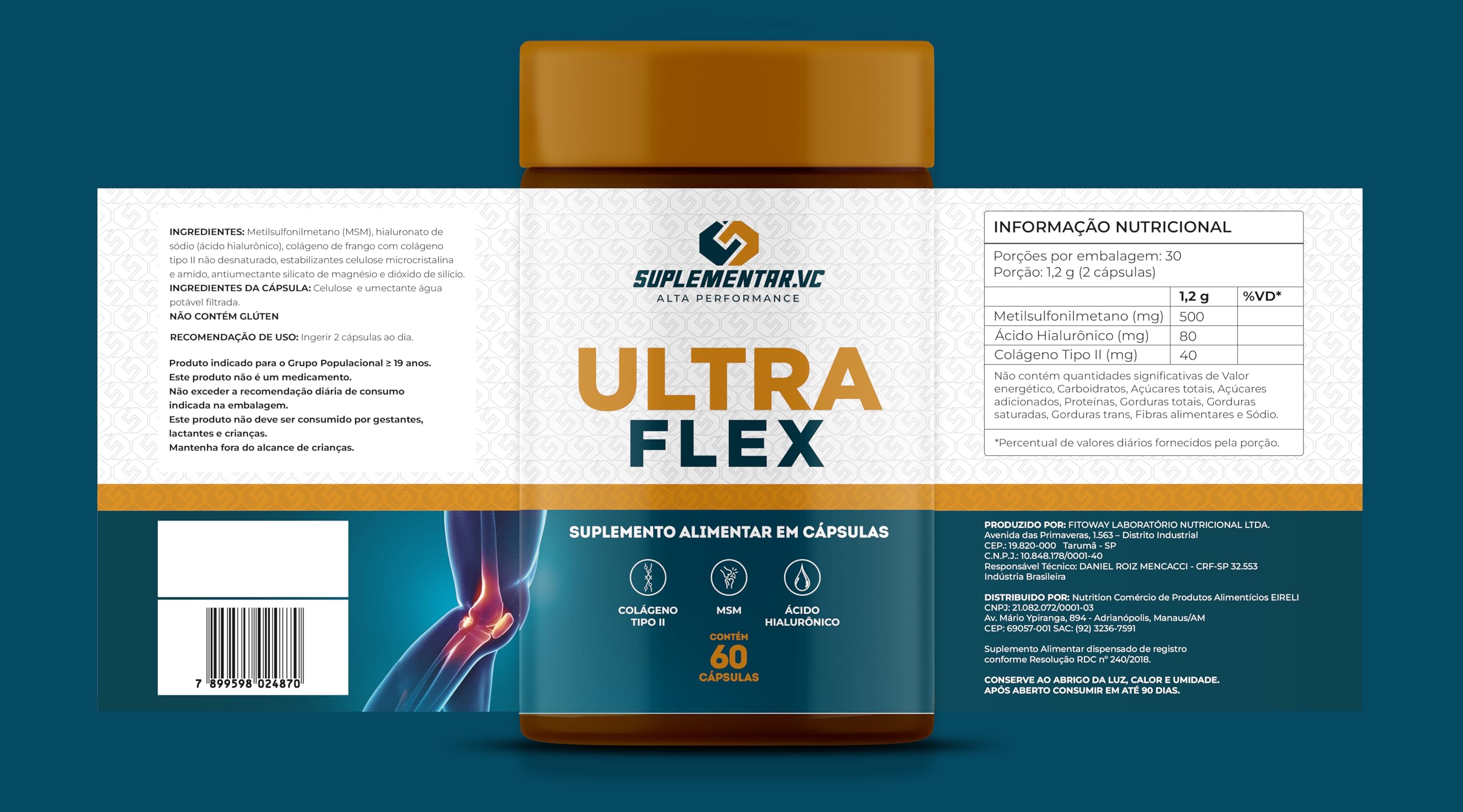 Ultra Flex (60 cápsulas) Colágeno tipo II - Suplementar | Amazon