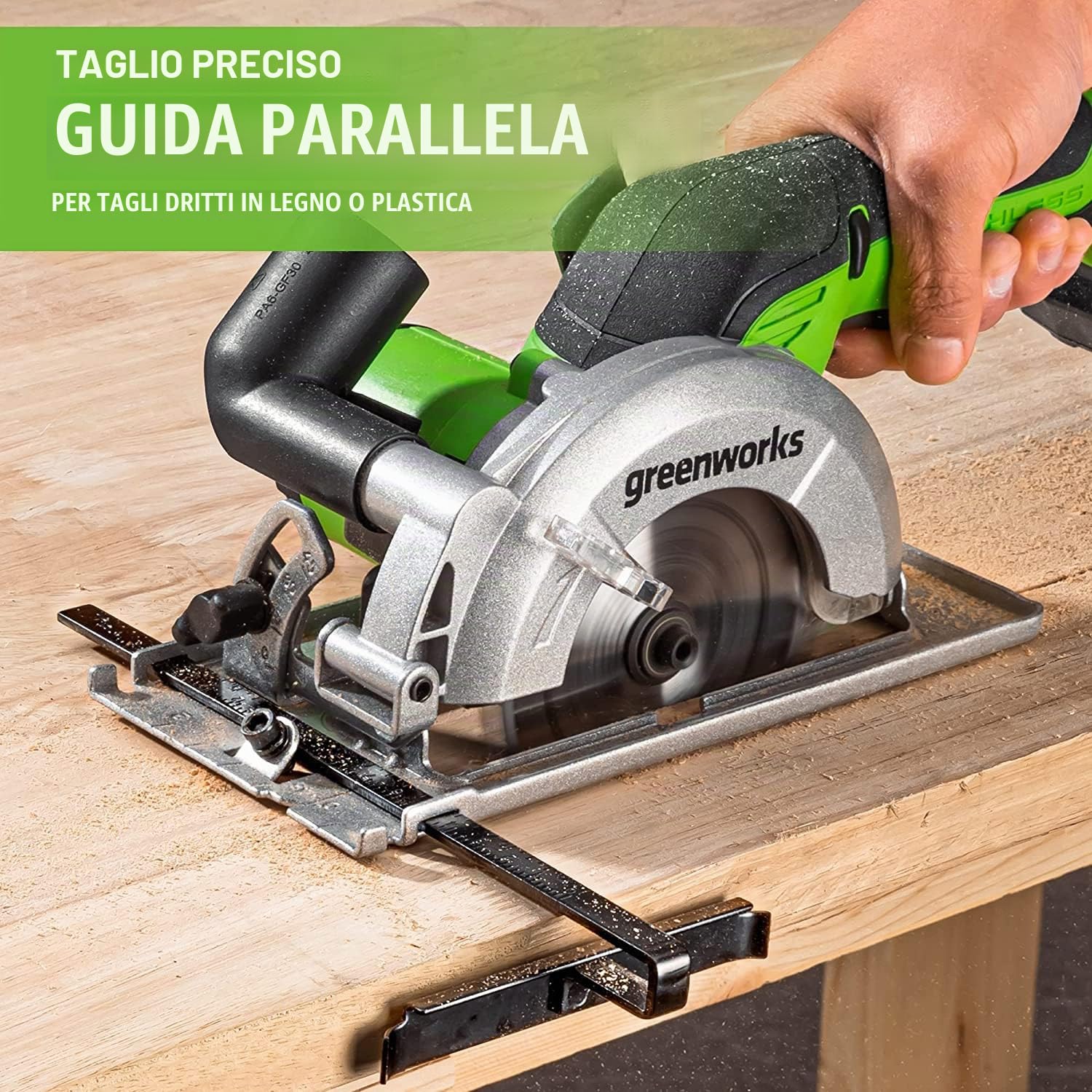 Greenworks 24 V Senza Spazzole 4-1 o 2" Sega Circolare Compatta, 6.500 RPM, Solo Strumento