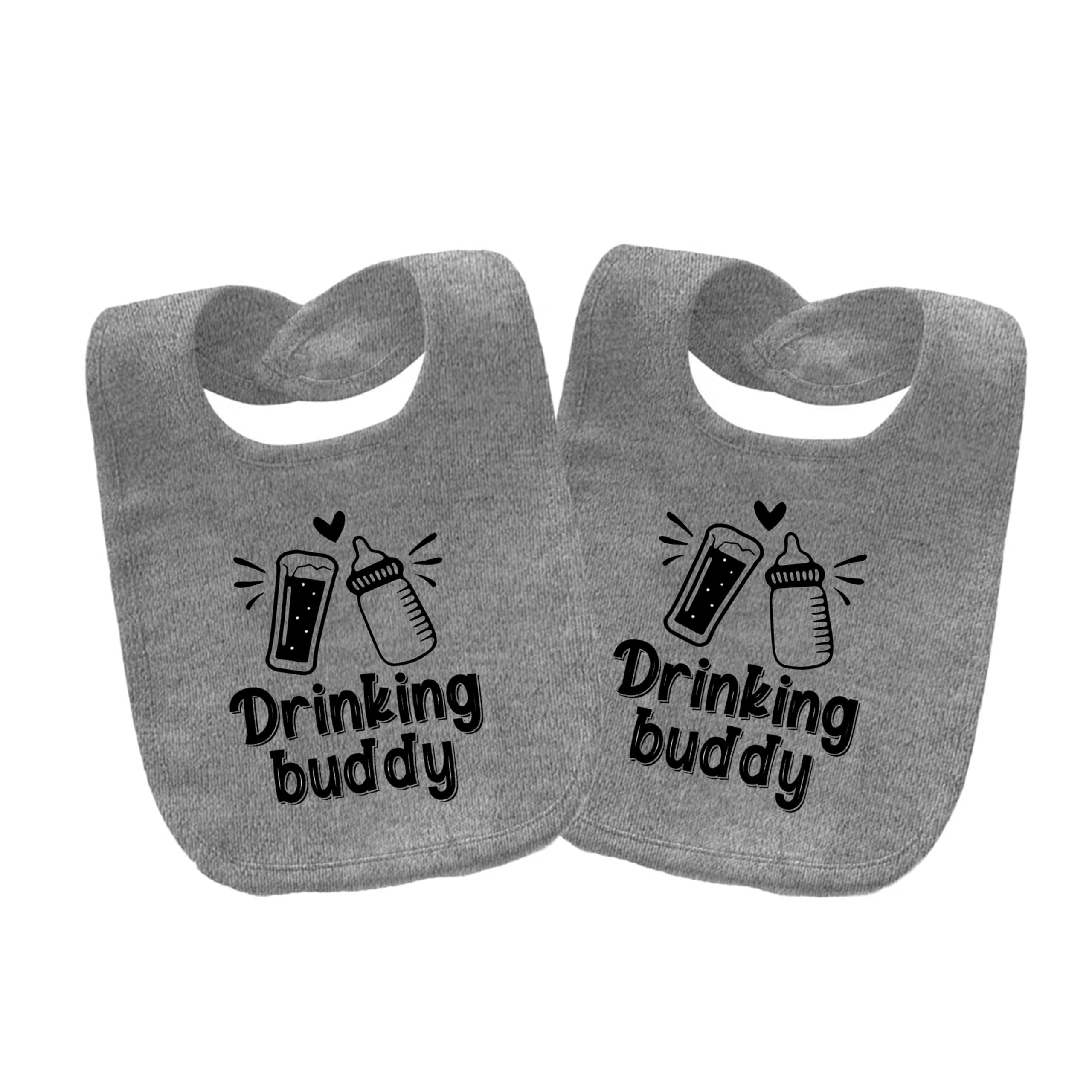 QIANWANYI Baby Twins Bibs Drinking Buddy Newborn Baby Bibs Cute Unisex Bibs Set Toddler Baby Boy Girl Bibs