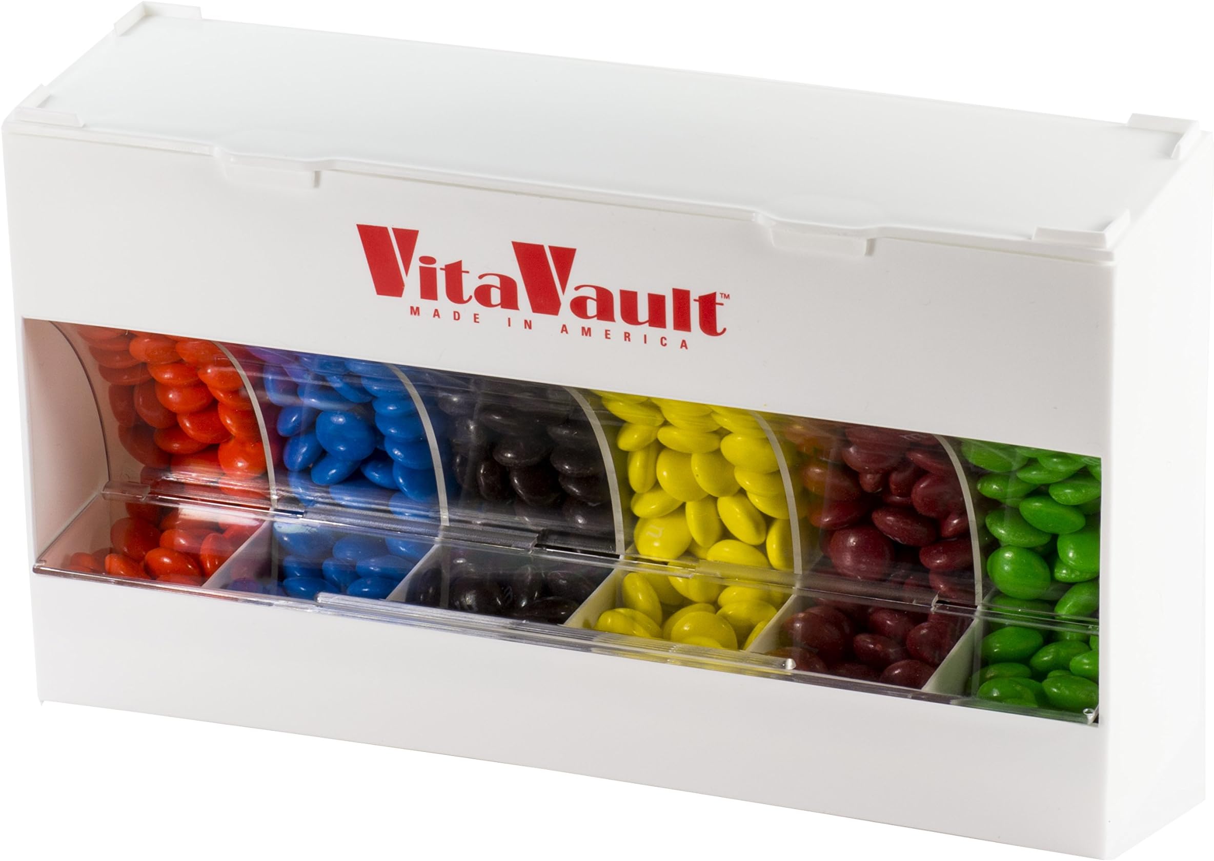 6 Compartment Pill and Vitamin Dispenser - Made in USA