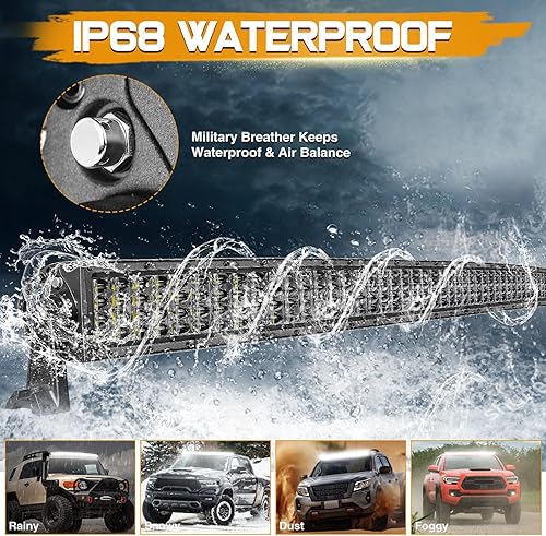 Miniatura 6 de Barra de luz LED curvada de 54 pulgadas, luz LED de conducción de 832 W, luces LED todoterreno, luces de trabajo combinadas para camiones, Jeep,