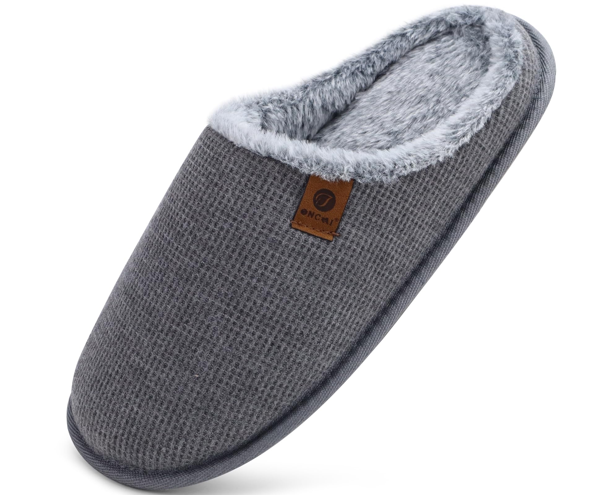 ONCAI Pantofole da Uomo Invernali Ciabatte da Casa con Memory Foam Calde Pelliccia Sintetica Cotone Scarpe Accogliente Antiscivolo Suola EU Dimensione 40-49