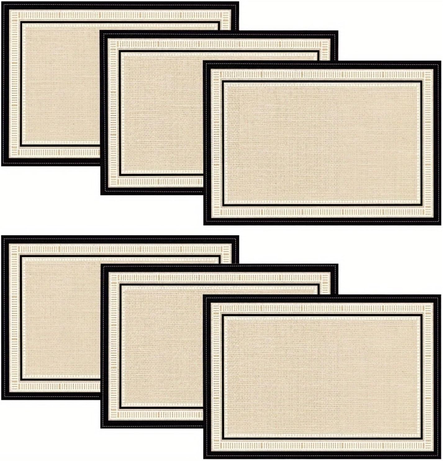 4/6PCS Modern Minimalist Geometric placemats, Kitchen Dining Table mats Coasters Home Decor Decoration(6PC30X45CM(1X1.5FT)