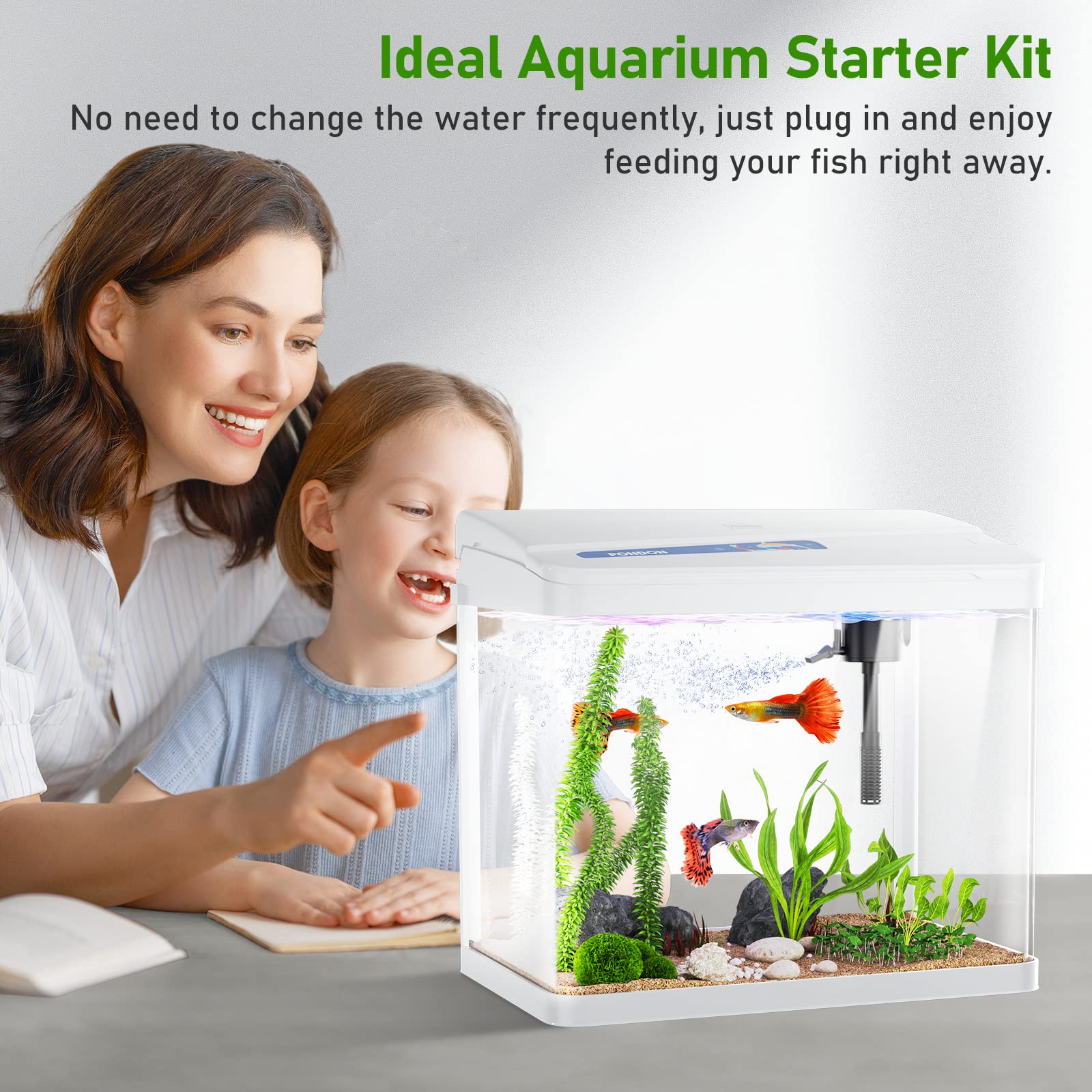 Fish Tank Smart Gallon, Small Beta Fish Aquariums Startar Kit