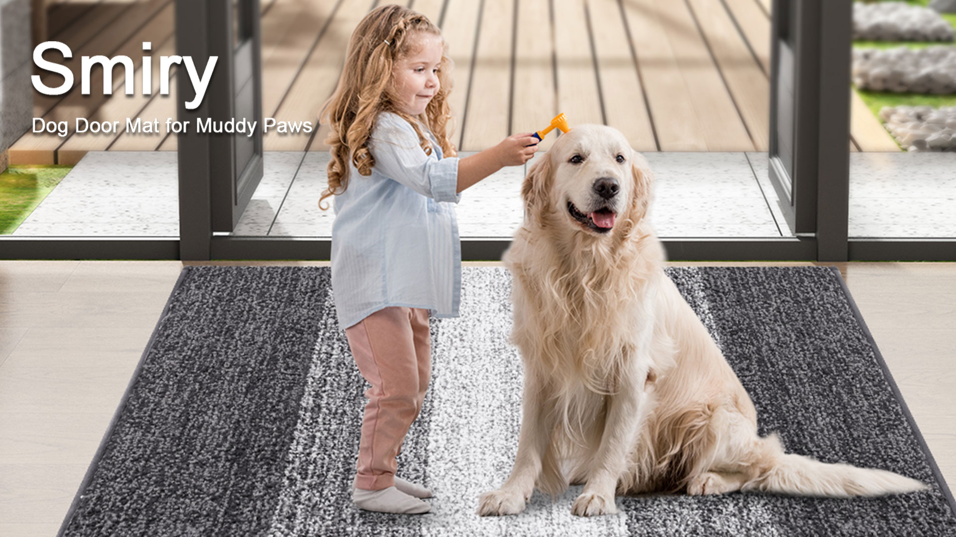 Amazon.com: Smiry Dog Door Mat for Muddy Paws, Absorbs Moisture