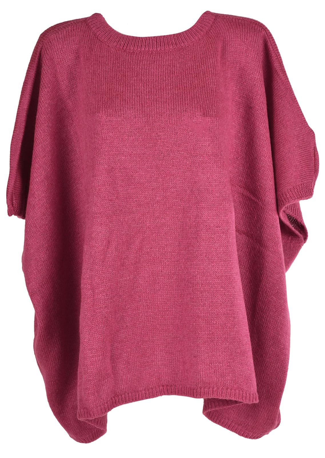 styleBREAKER Poncho en maille fine pour femme de fabrication italienne avec coupe surdimensionnée, cape à manches courtes avec large col rond et matériau doux, facile d'entretien et polyvalent