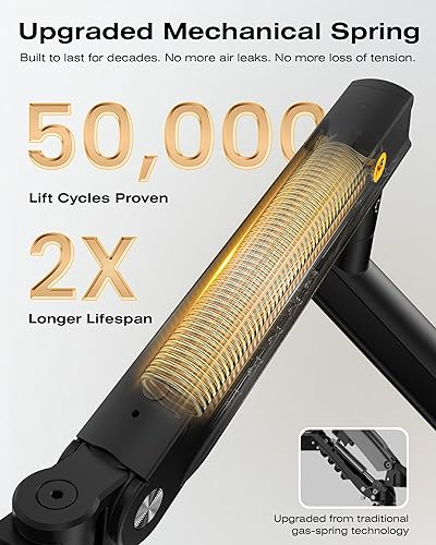 Miniatura 4 de Brazo de monitor para monitores de 17'' a 32 pulgadas, carga mecánica de montaje de resorte de hasta 19.8 lbs, VESA 75/3.937 in para montaje en