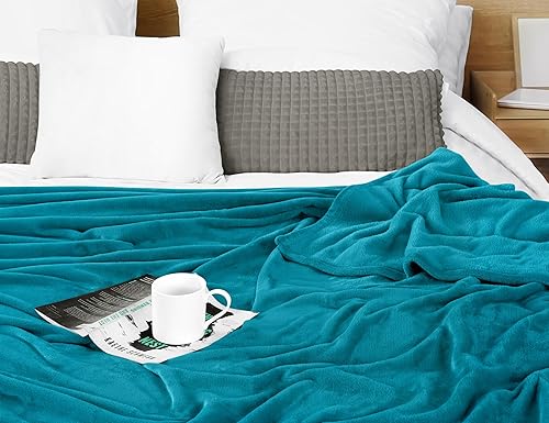 Miniatura 5 de Utopia Bedding - Manta de microfibra de vellón, ligera, mullida, suave, antiestática, queen, color turquesa (90 x 90 pulgadas)