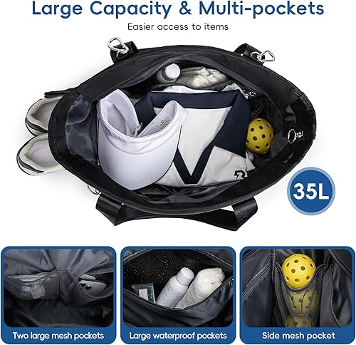Miniatura 4 de Bolsa de pickleball con compartimento para zapatos y bolsillo impermeable