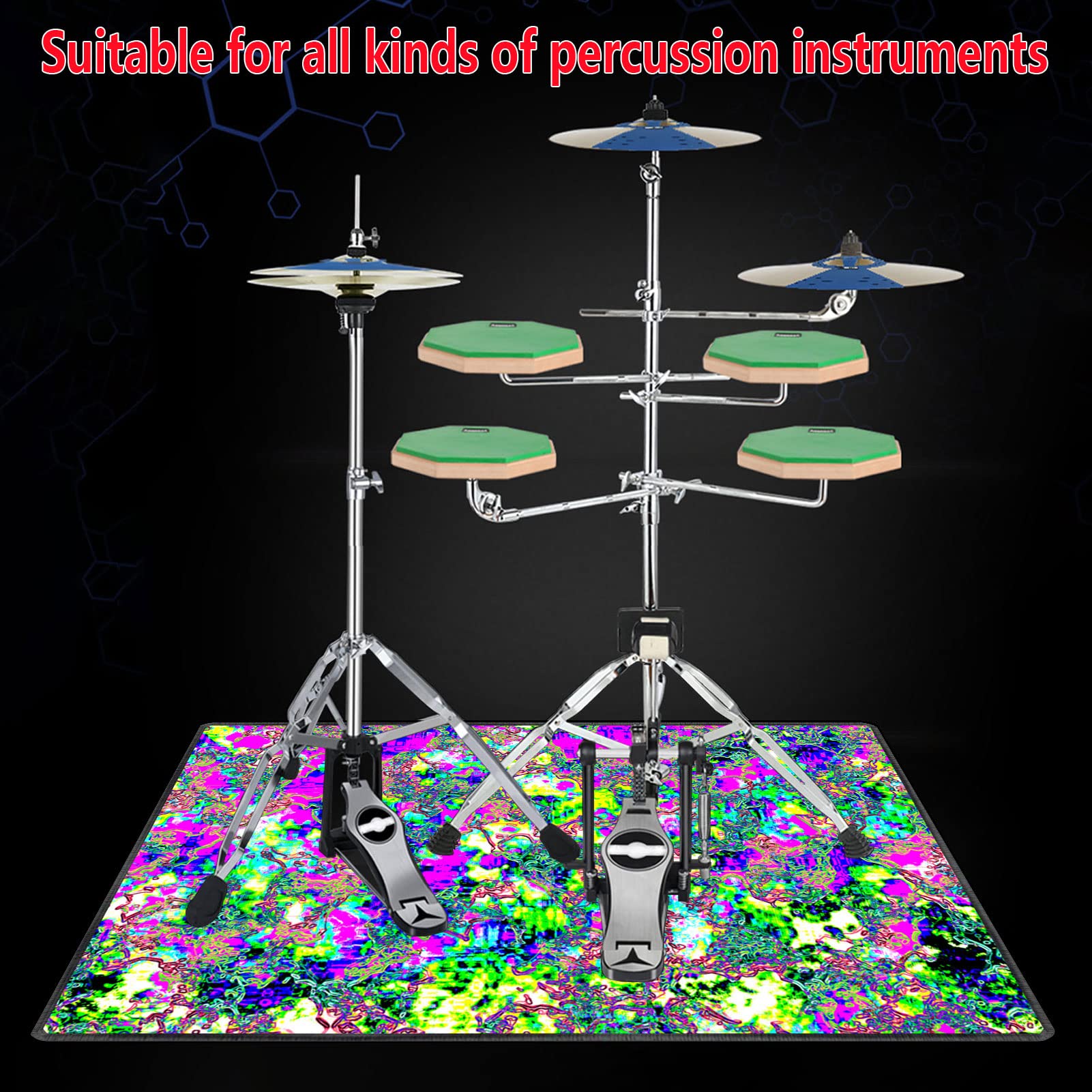 Tappeto Per Batteria Drum Rug - Antiscivolo, Spessore 6.8mm, Per Batteria Acustica Ed Elettronica - Foto 13