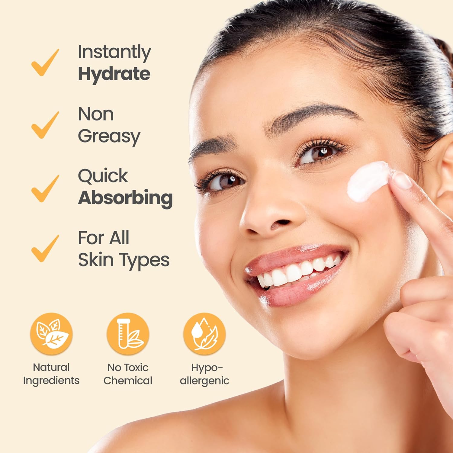 Honeyskin Gel Moisturizer for face – Lightweight Water Gel Infused with Coconut water with Niacinamide & Peptides for Deep Hydration – Hypoallergenic Face Moisturizer for Women 2oz - Image 4