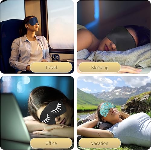 Miniatura 5 de ZIMASILK Antifaz para dormir 100% de seda natural, antifaz elástico con cubierta de seda, ajustable, antifaz suave y terso para dormir.