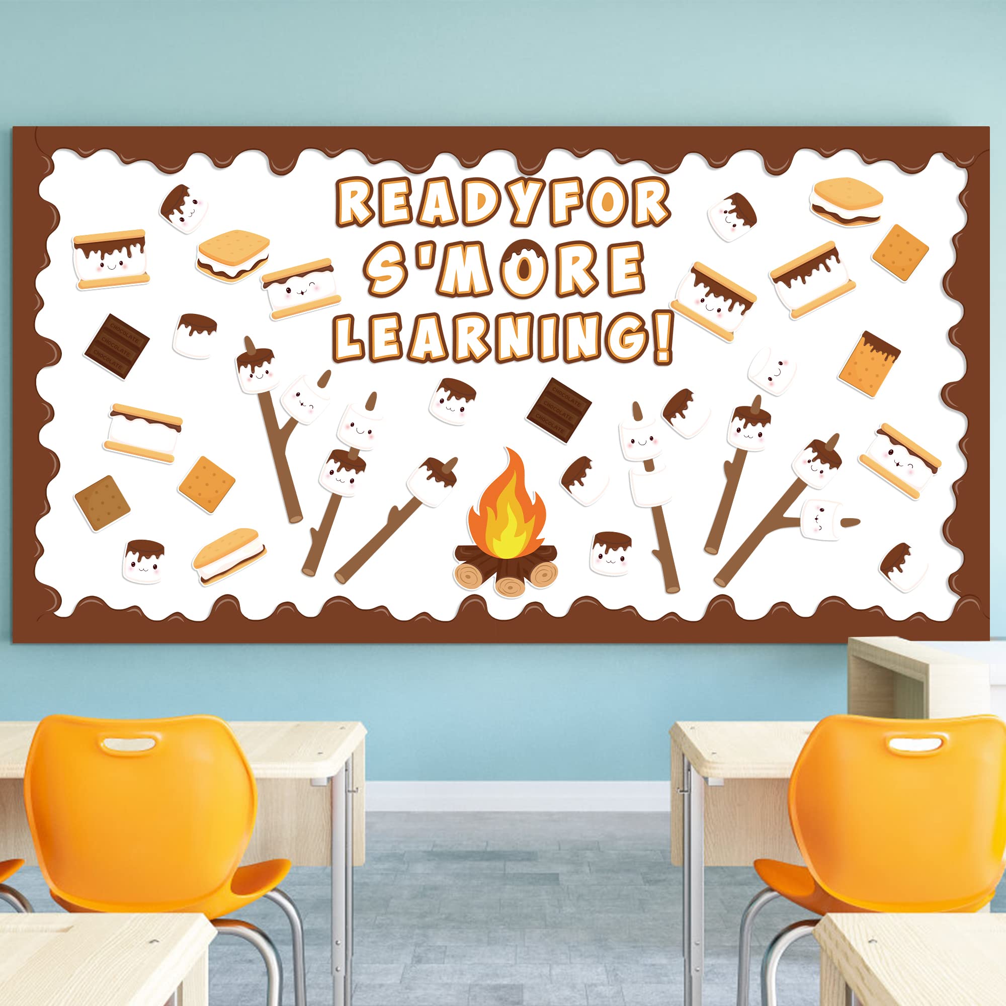 CPicdn Marshmallow S'more Pinnwand-Set – 143-teilig, Mit Namensschildern & Camping-Deko Für Klassenzimmer Oder Mottoparty