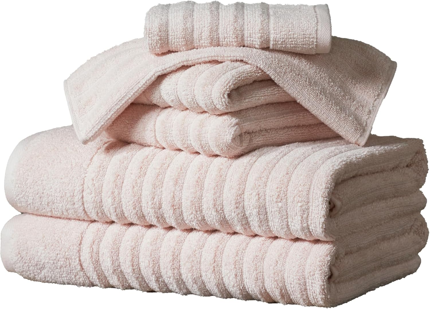 Great Bay Home Pink Bath Towel Set, 6 Piece Quick Dry